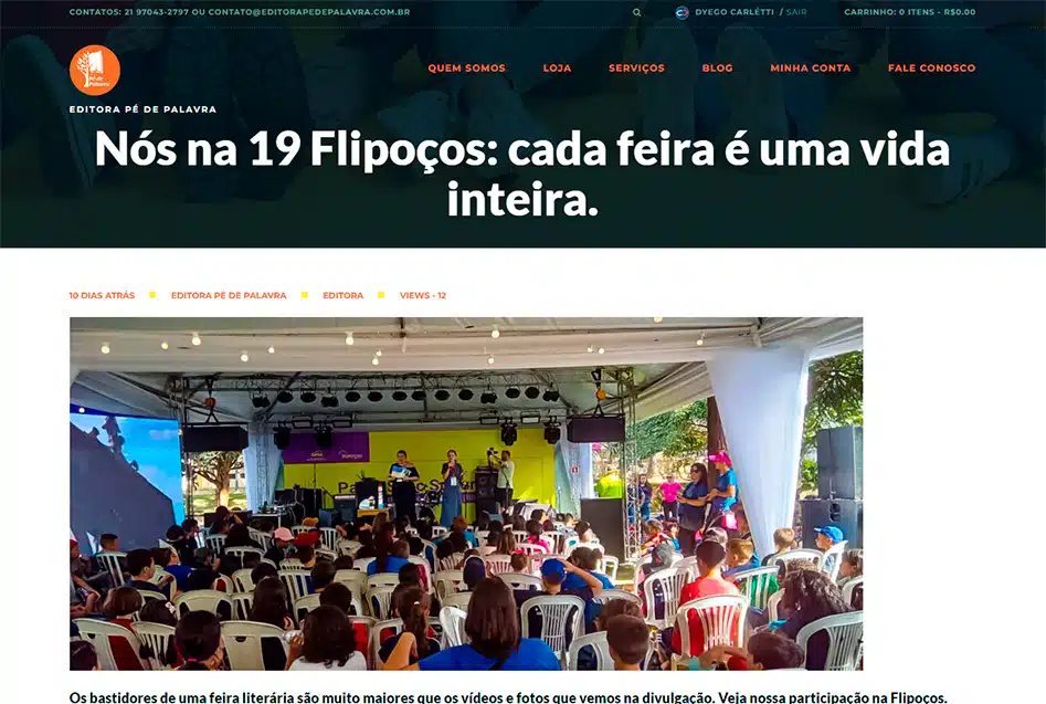 1 Website Editora Pé de Palavra desenvolvida pela Nexfera, destacando inovações digitais para transformar negócios