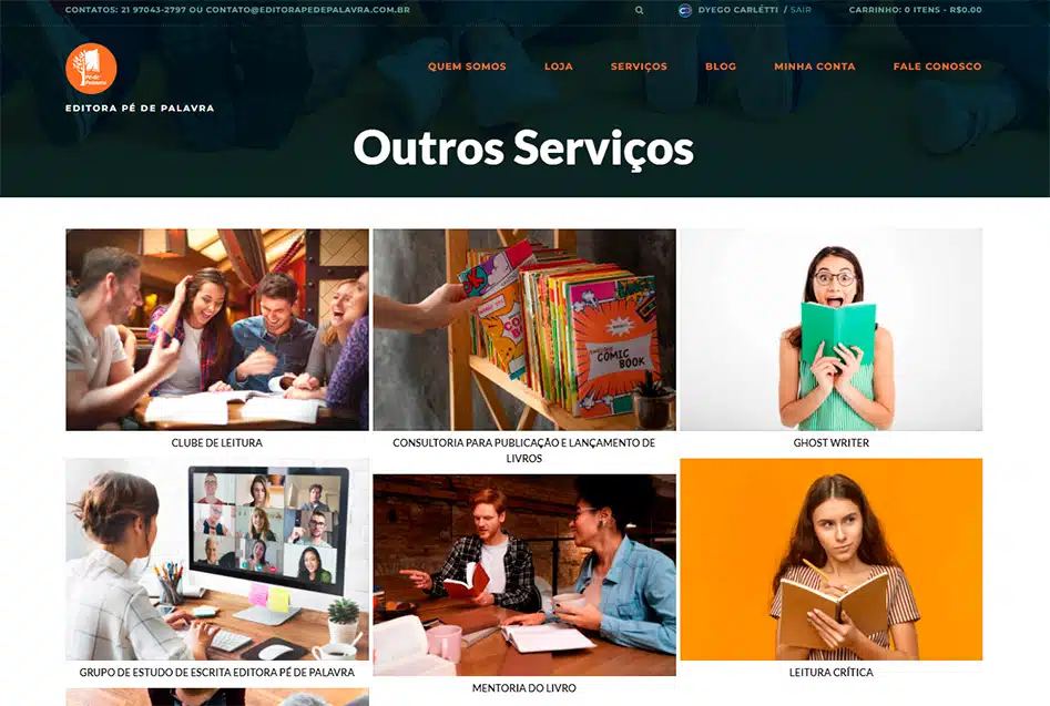 11 Website Editora Pé de Palavra desenvolvida pela Nexfera, destacando inovações digitais para transformar negócios