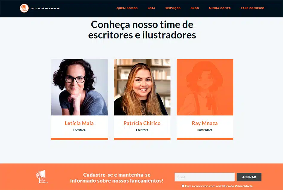 4 Website Editora Pé de Palavra desenvolvida pela Nexfera, destacando inovações digitais para transformar negócios