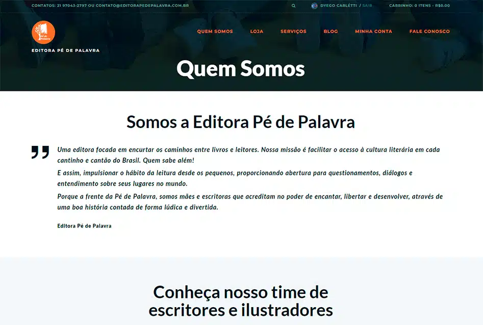 5 Website Editora Pé de Palavra desenvolvida pela Nexfera, destacando inovações digitais para transformar negócios