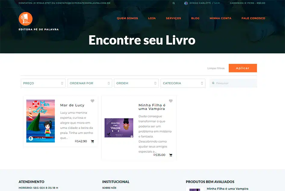 6 Website Editora Pé de Palavra desenvolvida pela Nexfera, destacando inovações digitais para transformar negócios