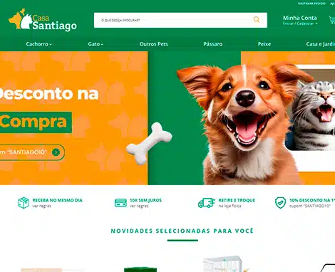 E-commerce Casa Santiago desenvolvida pela Nexfera, destacando inovações digitais para transformar negócios