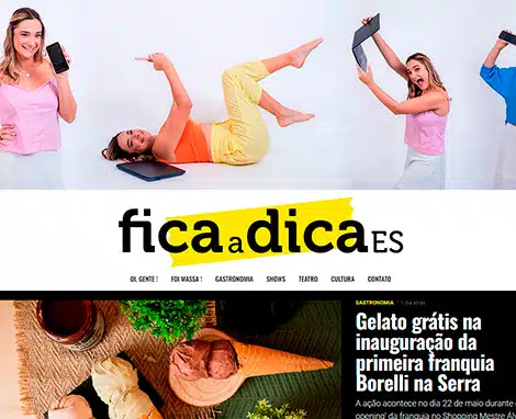 Website Fica a Dica ES desenvolvida pela Nexfera, destacando inovações digitais para transformar negócios