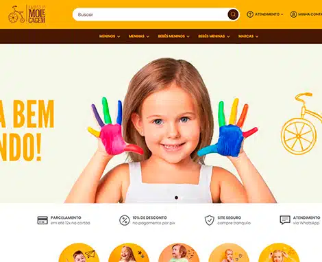 E-commerce Empório Molecagem desenvolvida pela Nexfera, destacando inovações digitais para transformar negócios