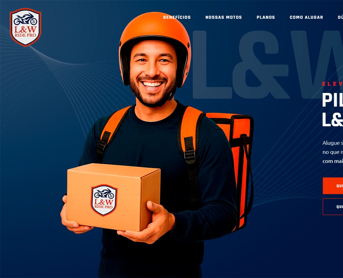 Website L&W Ride Pro desenvolvido pela Nexfera, destacando inovações digitais para transformar negócios