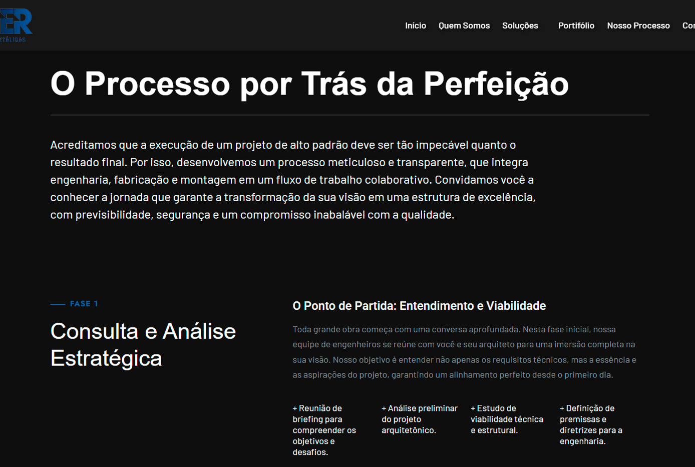 Website Hbfer Estruturas Metálicas desenvolvido pela Nexfera, destacando inovações digitais para transformar negócios