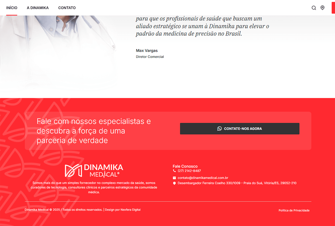 Dinamika Medical desenvolvido pela Nexfera, destacando inovações digitais para transformar negócios
